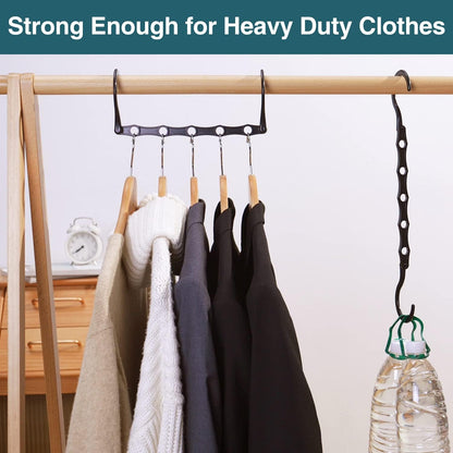 AMKUFO Multi-Garment Hangers – Heavy-Duty Closet Organizer for Shared Family Wardrobes