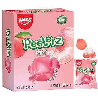 AMOS 4D Gummy Candy Grape Burst – Portion Controlled Office Snack for Mindful Workday Munching, Mini Pouches