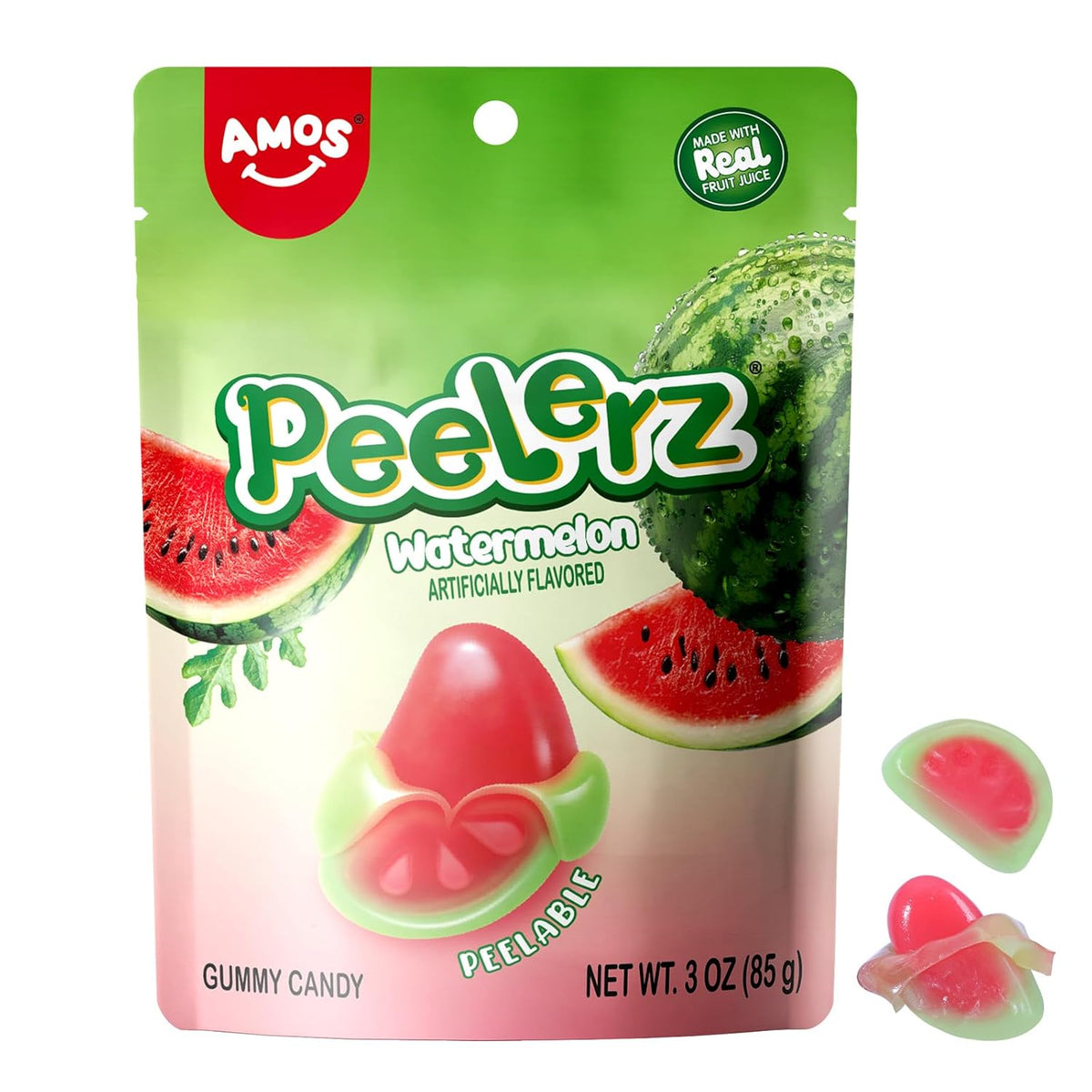 AMOS 4D Gummy Candy Grape Burst – Portion Controlled Office Snack for Mindful Workday Munching, Mini Pouches