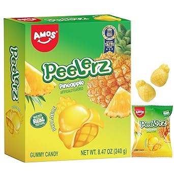 AMOS 4D Gummy Candy Grape Burst – Portion Controlled Office Snack for Mindful Workday Munching, Mini Pouches