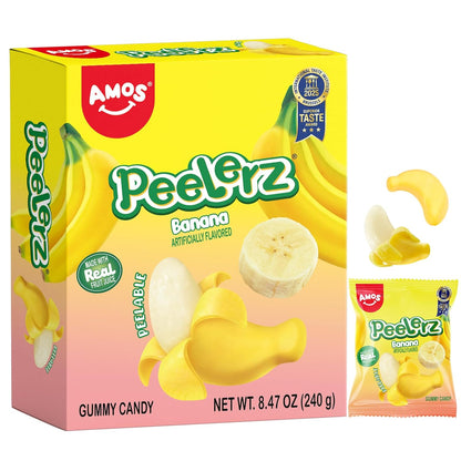 AMOS 4D Gummy Candy Grape Burst – Portion Controlled Office Snack for Mindful Workday Munching, Mini Pouches