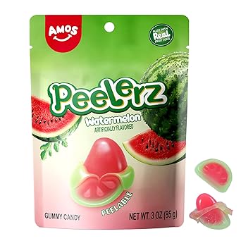 AMOS 4D Gummy Candy Grape Burst – Portion Controlled Office Snack for Mindful Workday Munching, Mini Pouches