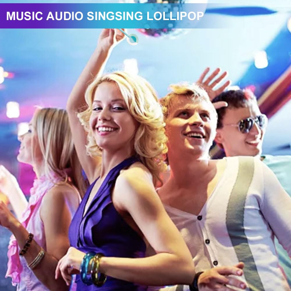 Amos Music Lollipop Candy – Child-Friendly Novelty Candy for Playroom and Sleepover Hangouts, Sugar-Free Singing Lollipop