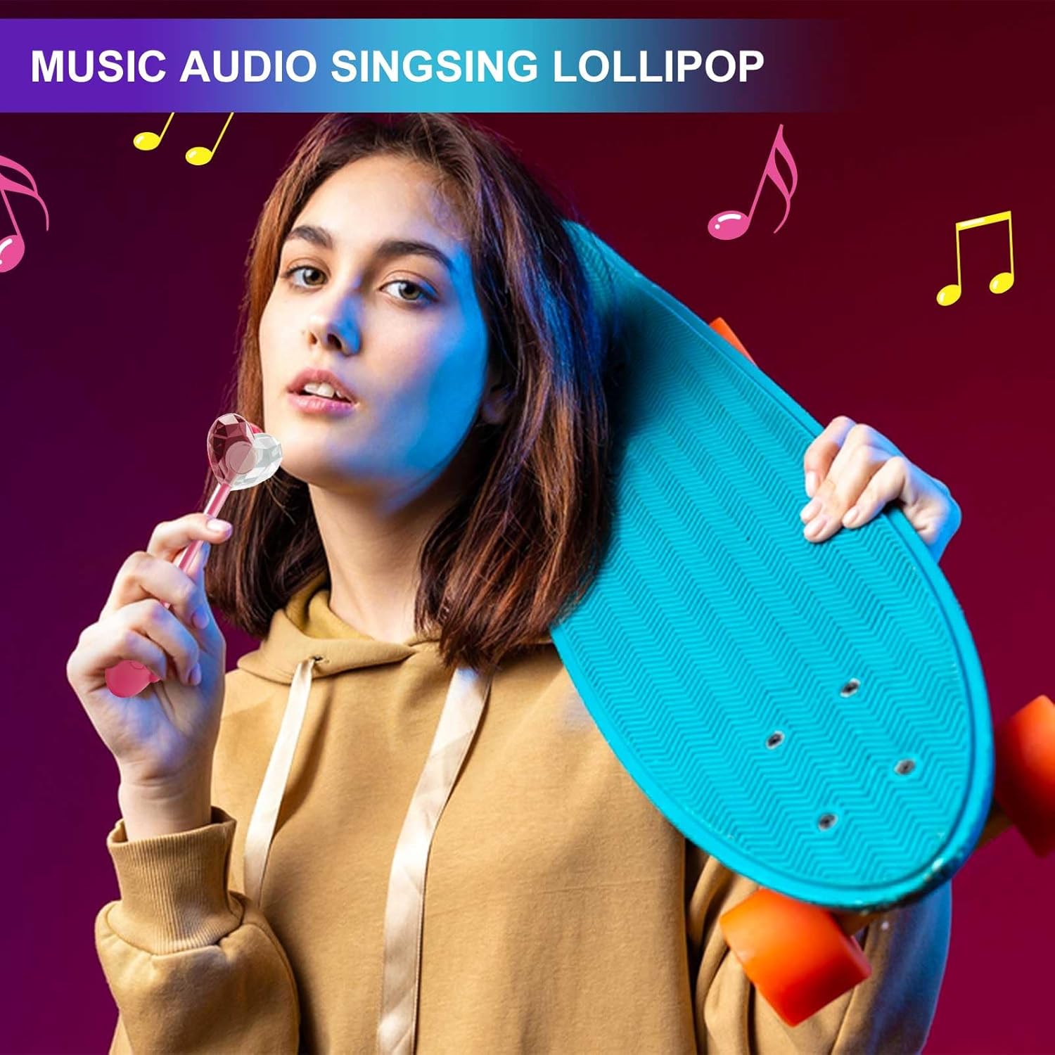 Amos Music Lollipop Candy – Sugar-Free Mindful Treat for Kids, Xylitol Candy with Calming Tunes