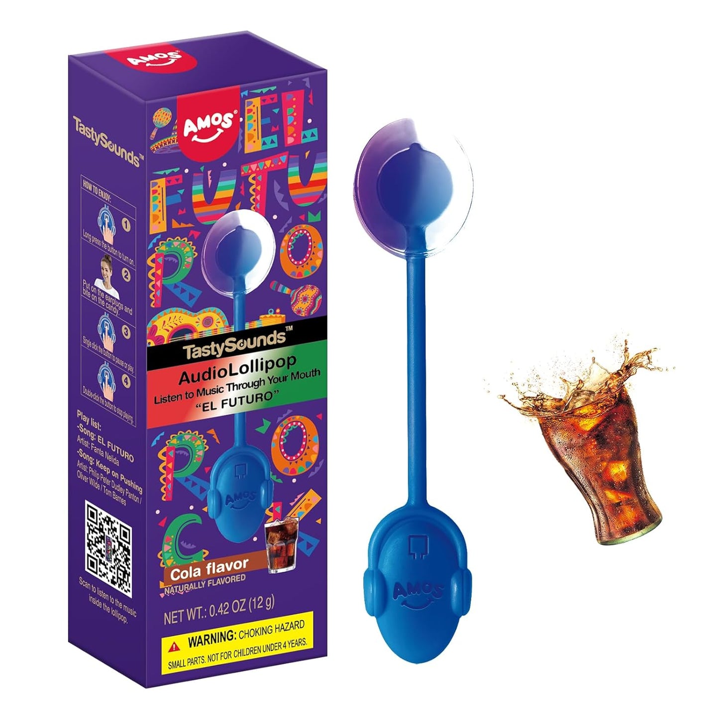 Amos Music Lollipop Candy – Unique Birthday Gift for Her with Built-In Singing Surprise, Individually Wrapped