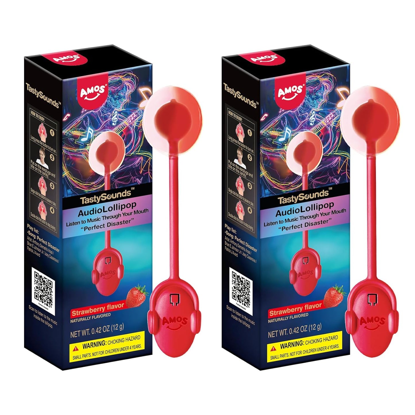 Amos Music Lollipop Candy – Unique Birthday Gift for Her with Built-In Singing Surprise, Individually Wrapped