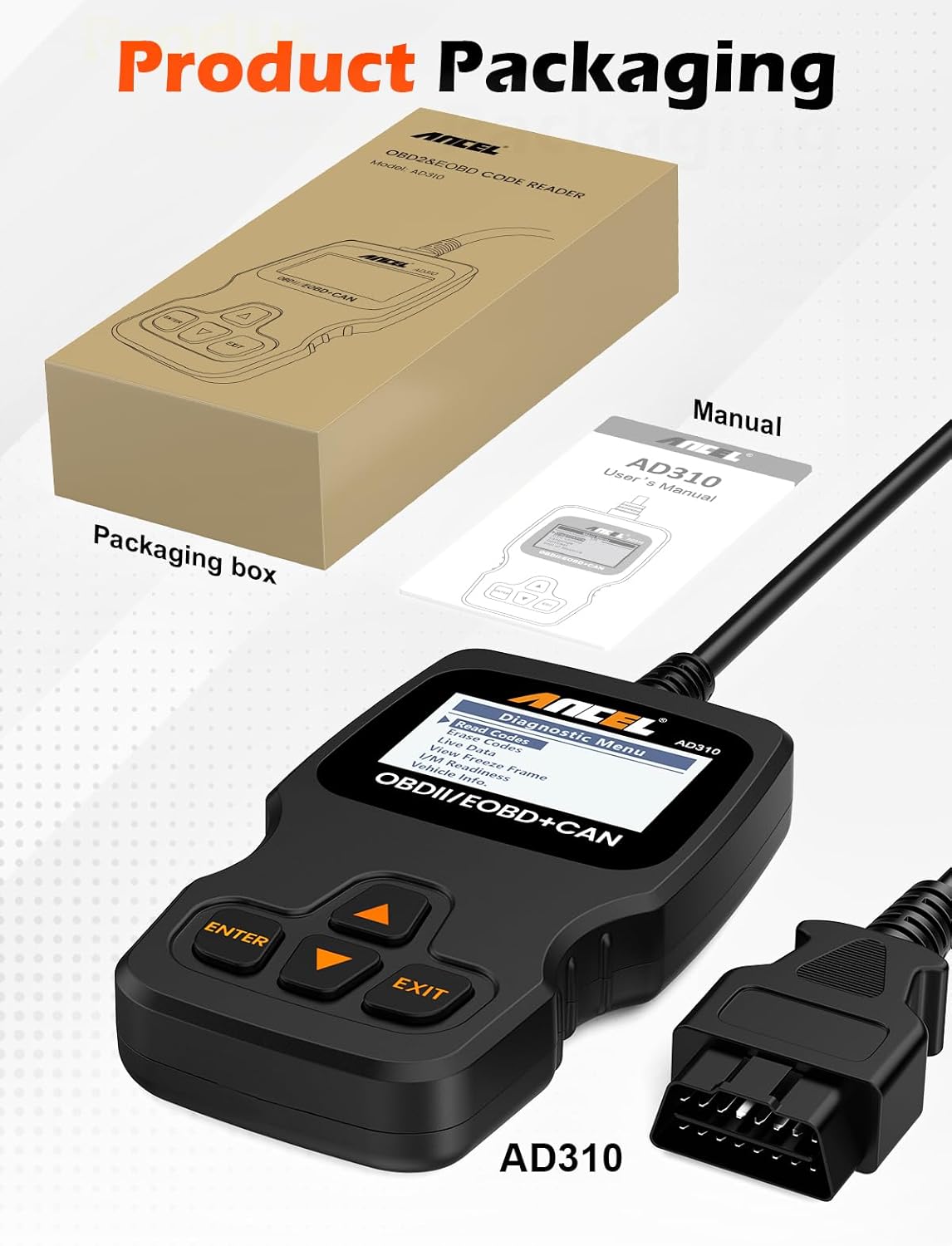 ANCEL AD310 Car Engine Code Reader – Thoughtful Holiday Gift for Commuters and First-Time Used Car Buyers