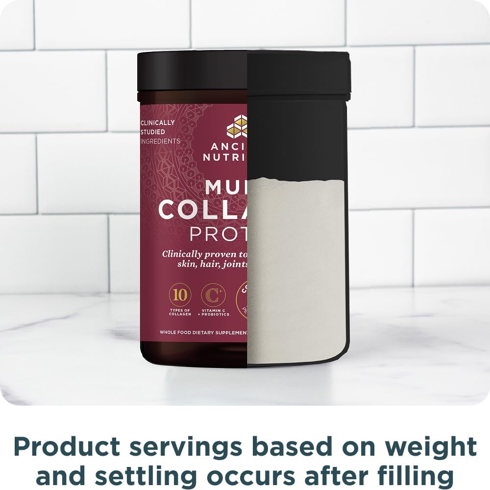 Ancient Nutrition Multi Collagen Protein – Clutter-Free Pantry Supplement, One-Scoop Beauty and Gut Health Routine with No Extra Jars