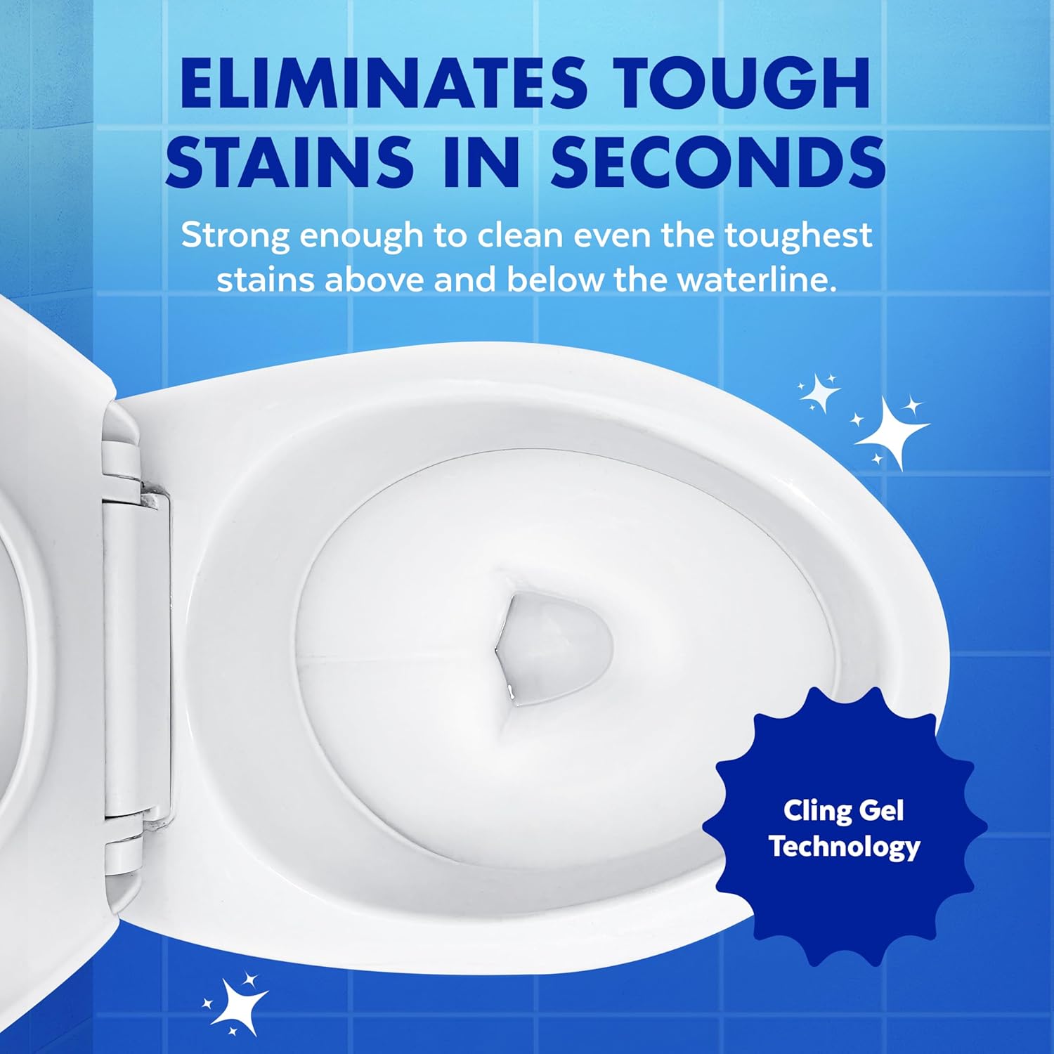 angled neck bottle designed to reach under the toilet rim without hand contact
