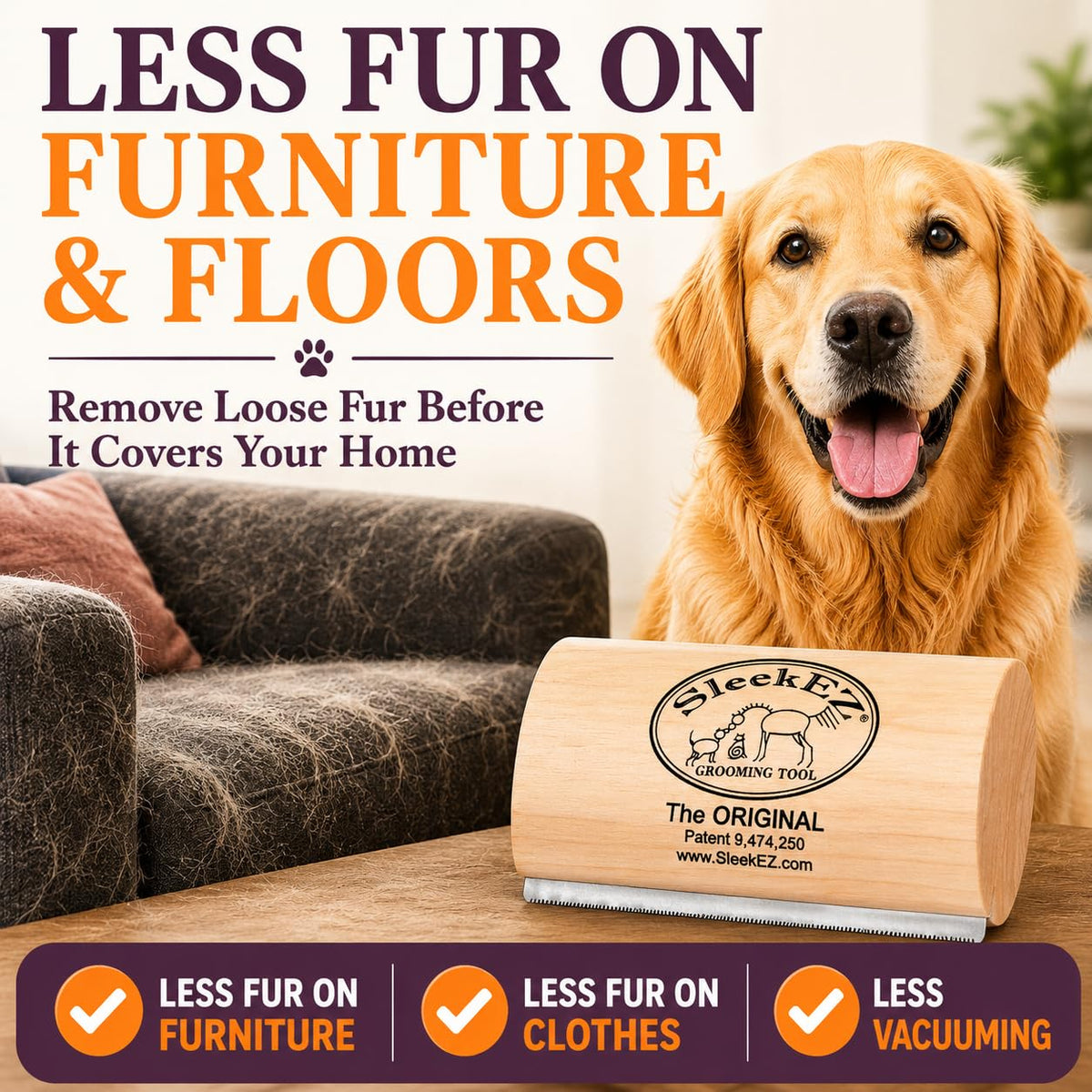 animal-specific variants: dog brush, cat brush, and horse brush calibrated for each coat density