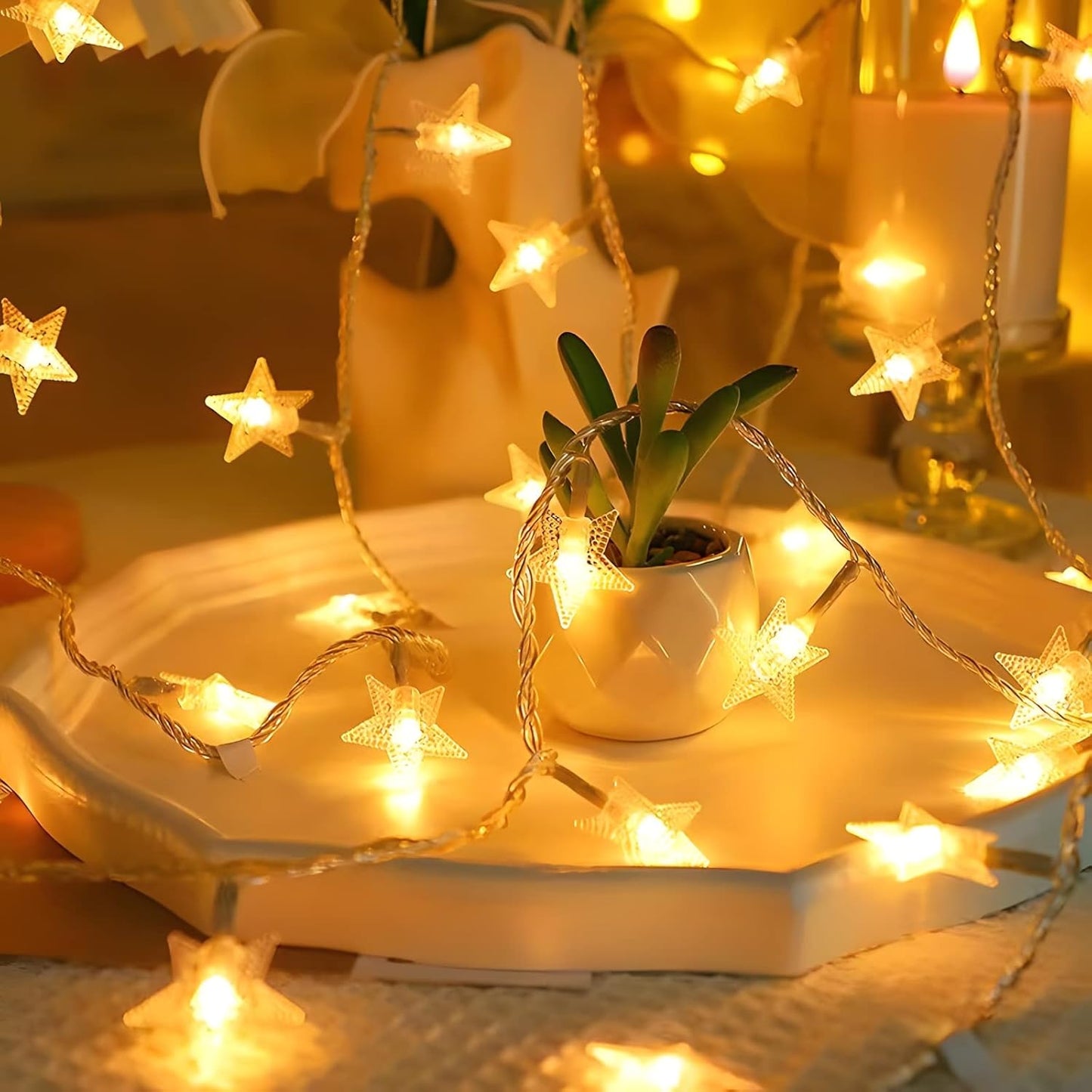 ANJAYLIA Star String Lights – Safe Nursery and Kids Bedroom Decor, Cool-Touch LED Design