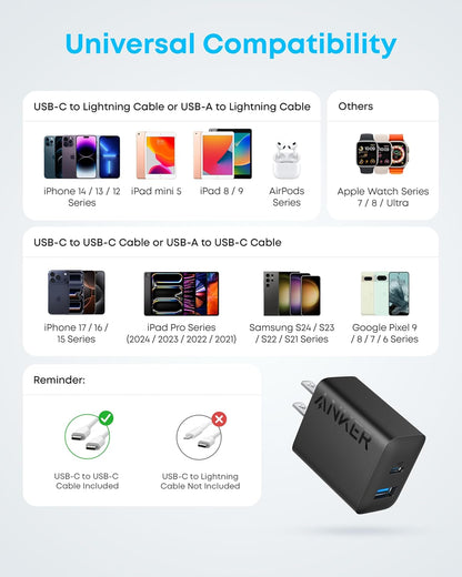 Anker Dual Port Charger – Effortless Everyday Charging, Restrained Design in Four Neutral Colors