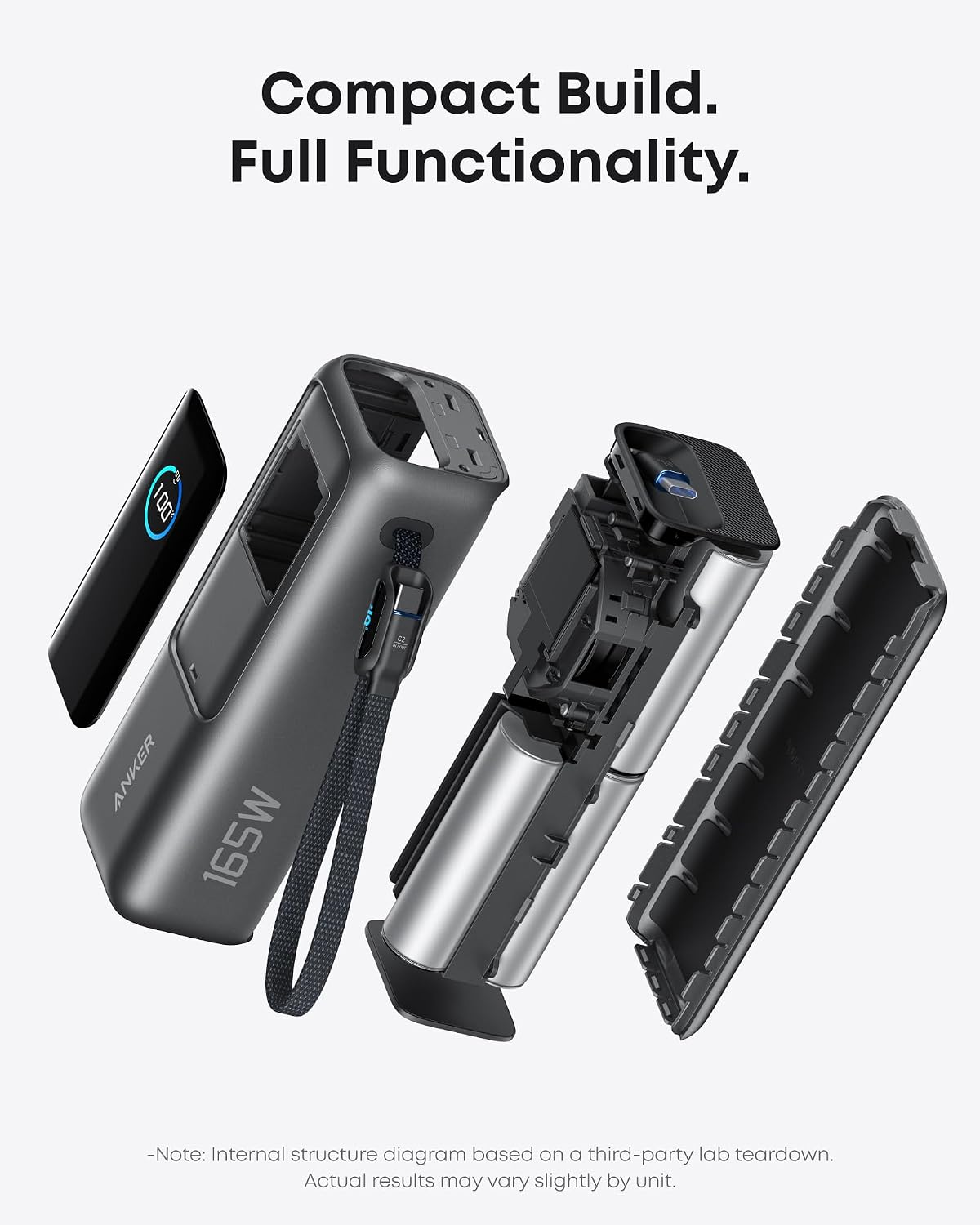 Anker Laptop Power Bank, 25,000mAh Camping Power Bank with Built-In Retractable Cable