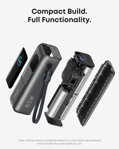 Anker Laptop Power Bank, 25,000mAh Camping Power Bank with Built-In Retractable Cable