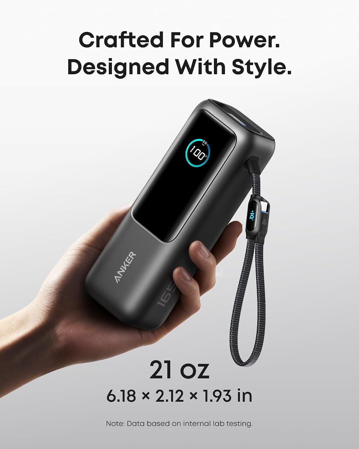 Anker Laptop Power Bank, 25,000mAh Camping Power Bank with Built-In Retractable Cable