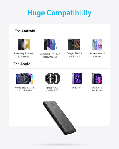 Anker PowerCore 10K Power Bank – Clean-Design Charger for Uncluttered Everyday Carry