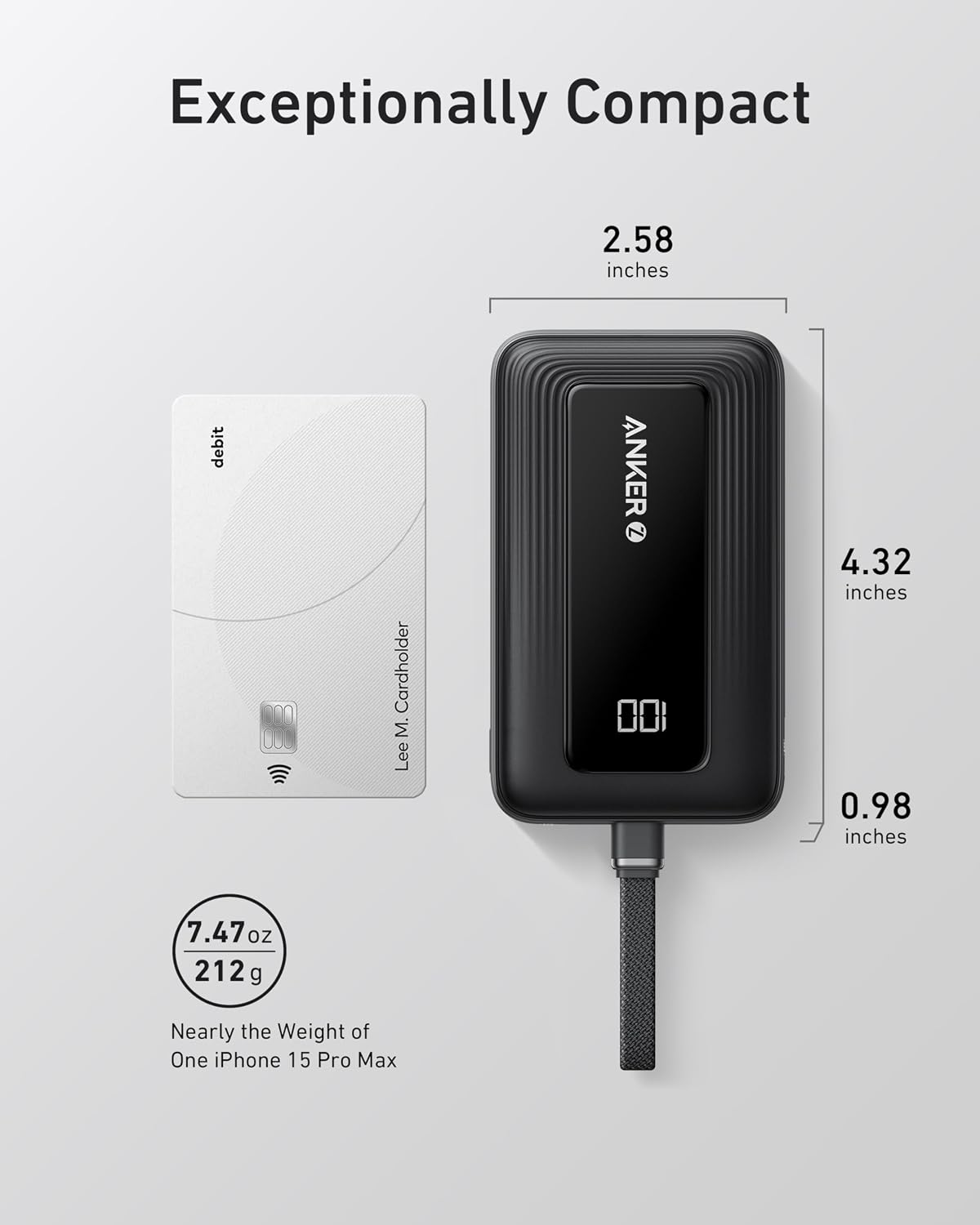 Anker Slim Power Bank 20,000mAh Compact USB-C Fast Charger for Clutter-Free Carry and Intentional Travel Kits