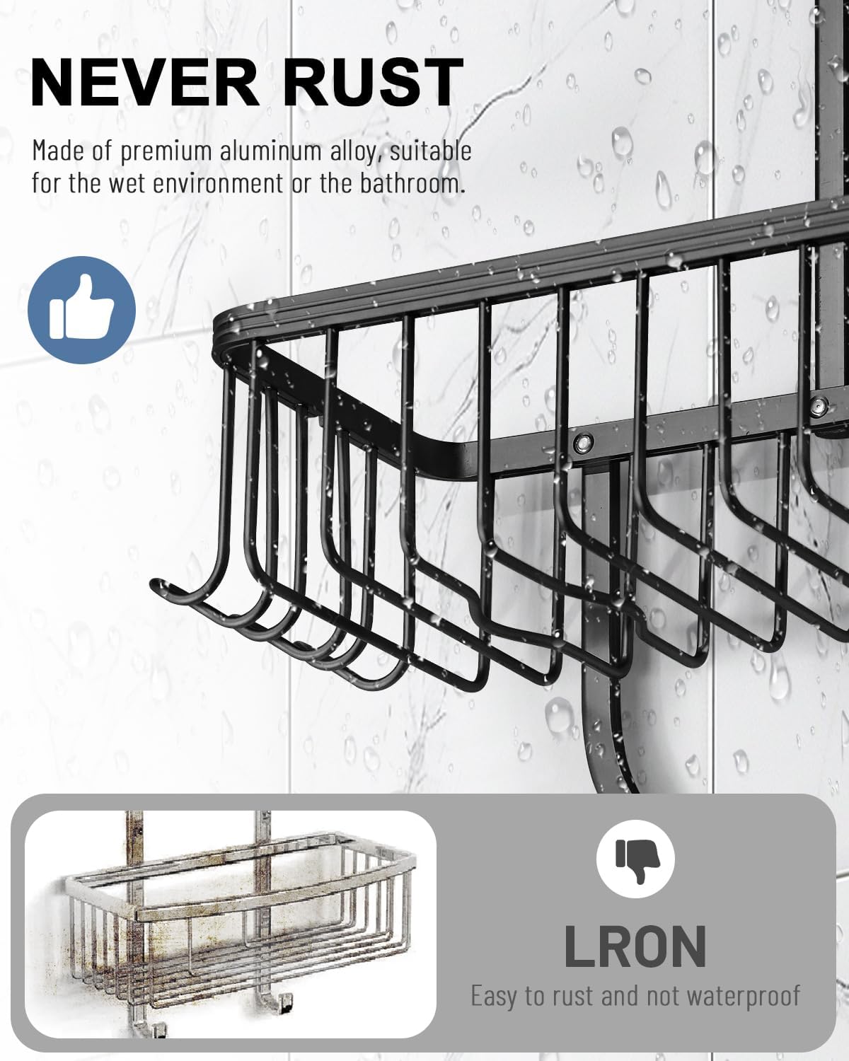 anti-slip rubber top hook with hidden locking screw for double fixation