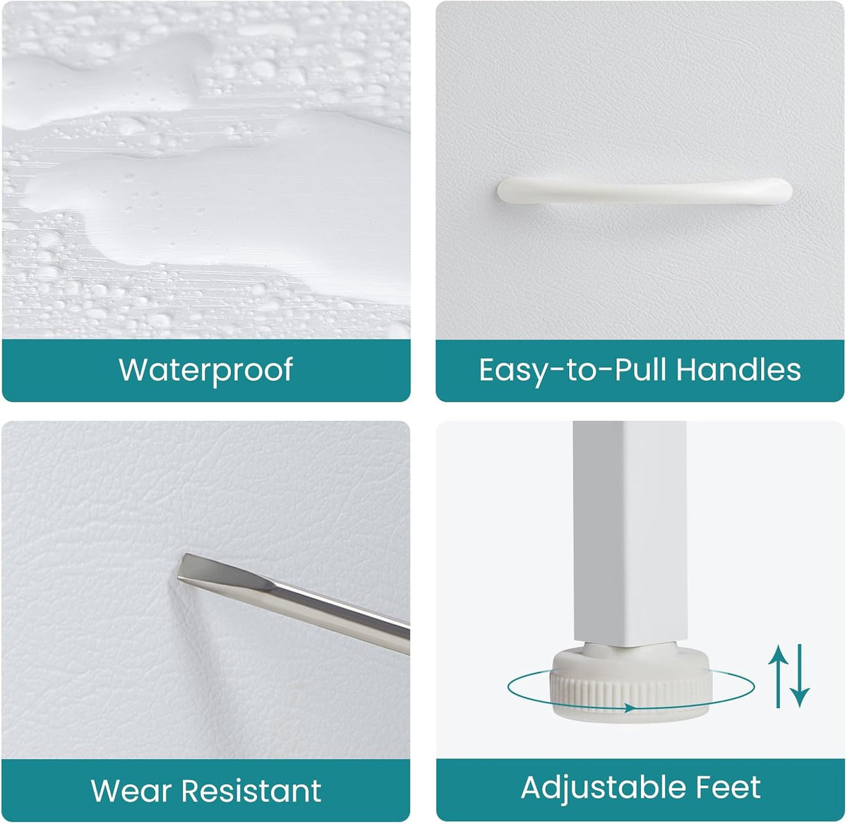 anti-tip safety device and adjustable leveling feet