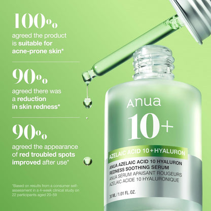 Anua Azelaic Acid 10 Hyaluron Redness Soothing Serum – Thoughtful Birthday Gift for Women Who Love K-Beauty and Clear Skin