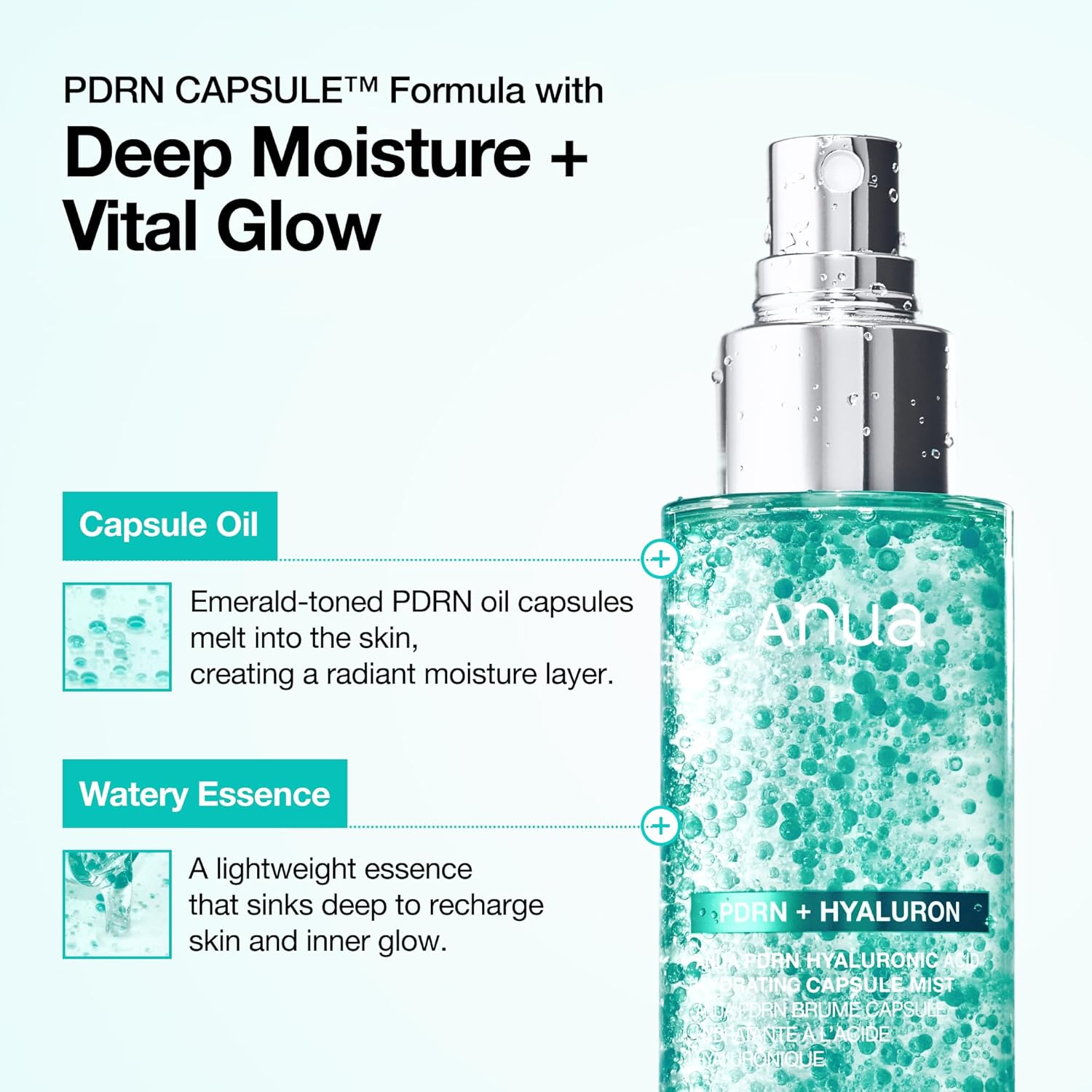 ANUA PDRN Collagen Glow Facial Serum Spray – Nightly Wind-Down Hydrating Mist for Vanity and Bathroom Counter Rituals