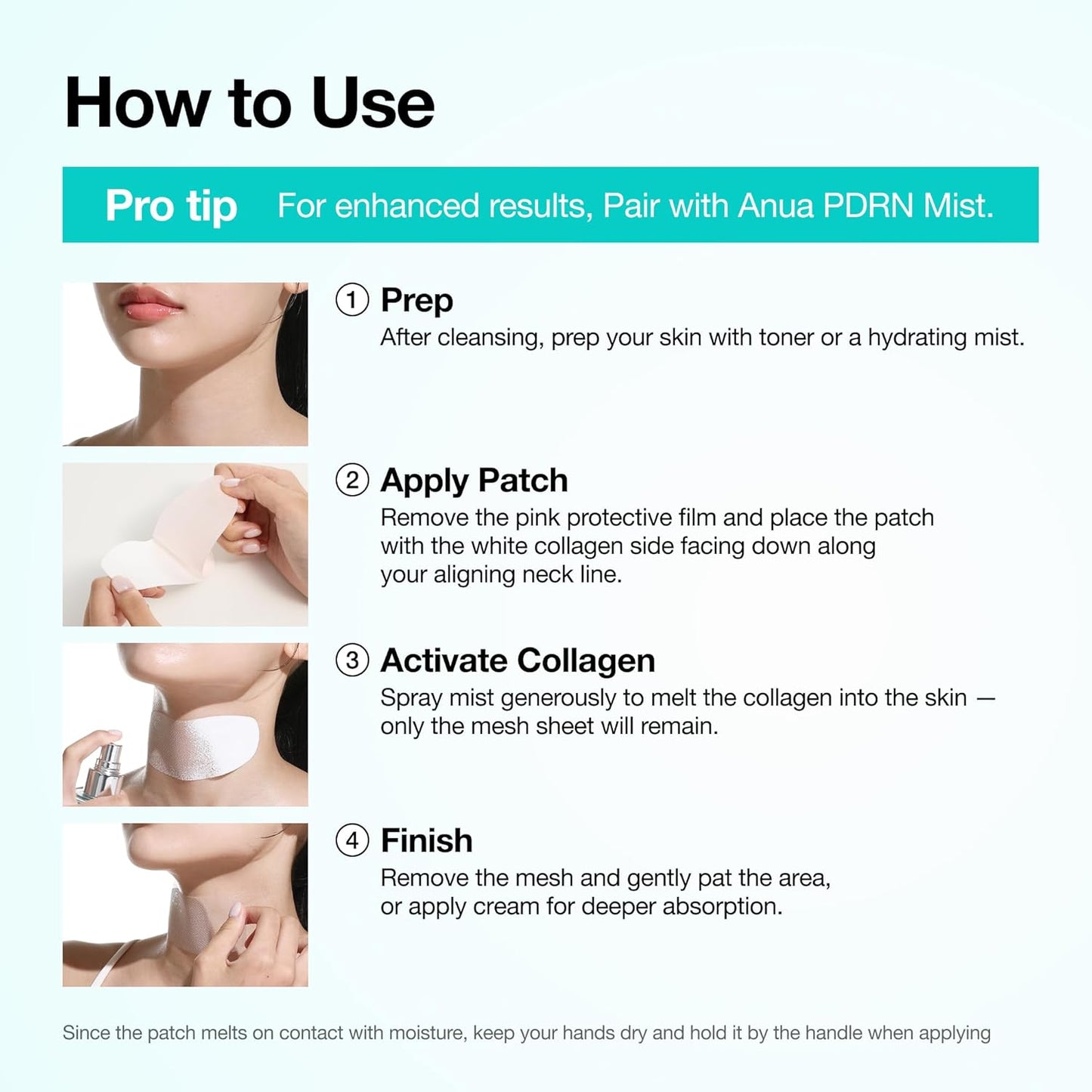 Anua PDRN Collagen Melting Patch – Calming Nightly Skincare Ritual with Salmon DNA, Neck and Forehead Renewal