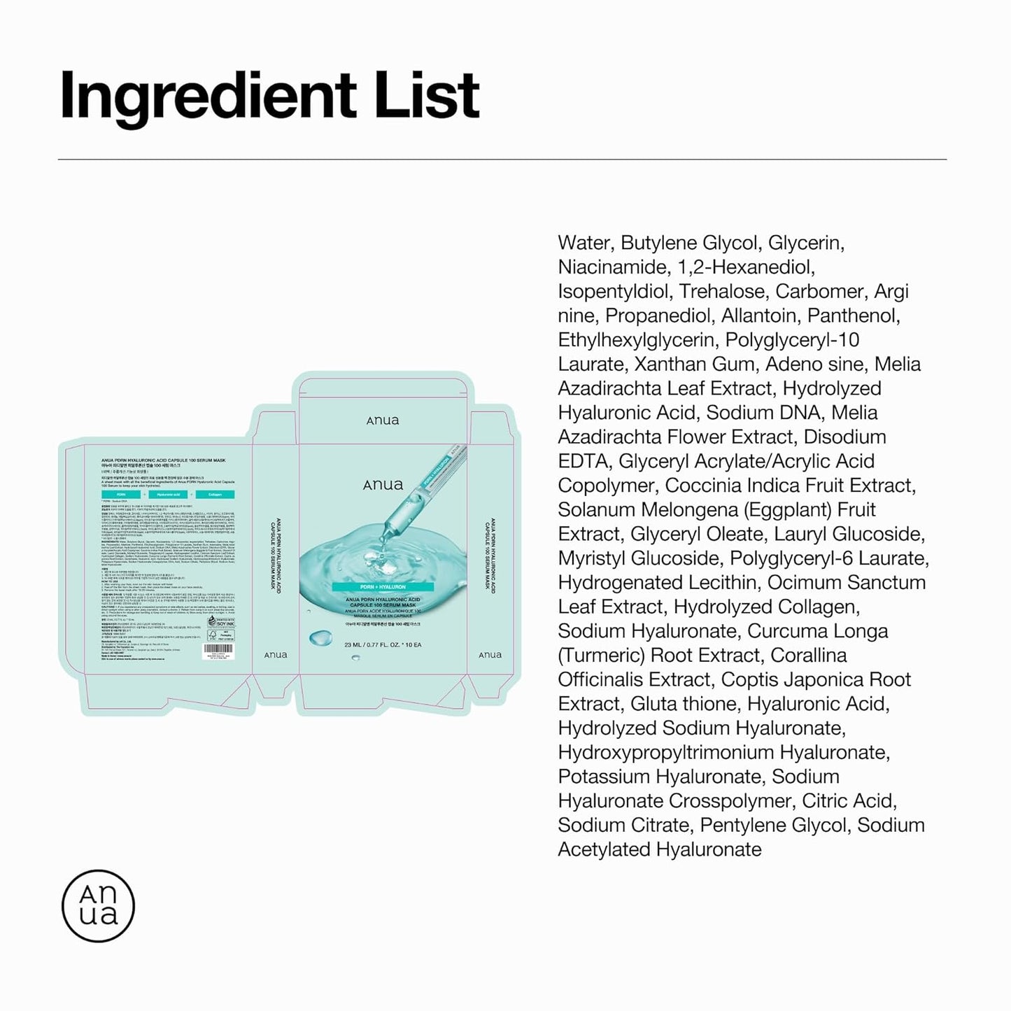 Anua PDRN Hyaluronic Acid Capsule 100 Serum Mask – At-Home Spa Reset for Dry, Dehydrated Skin