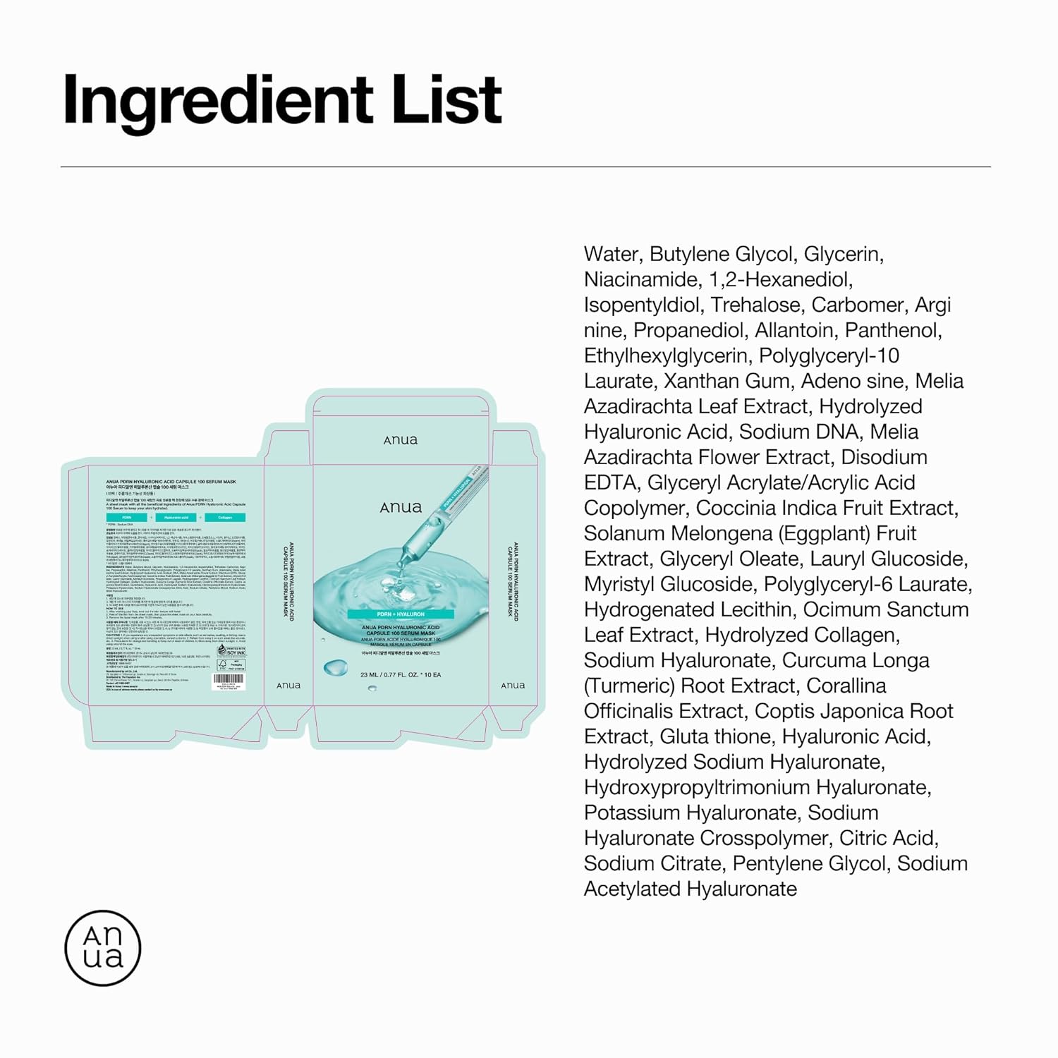 Anua PDRN Hyaluronic Acid Capsule 100 Serum Mask – At-Home Spa Reset for Dry, Dehydrated Skin