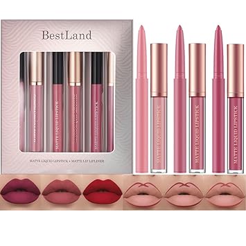 AOA Lip Vault – Elegant Bridal Lip Set, 12 Long-Wearing Matte Liquid Lipsticks and Matching Liners in Gift-Worthy Box