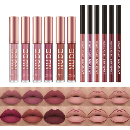 AOA Lip Vault – Elegant Bridal Lip Set, 12 Long-Wearing Matte Liquid Lipsticks and Matching Liners in Gift-Worthy Box