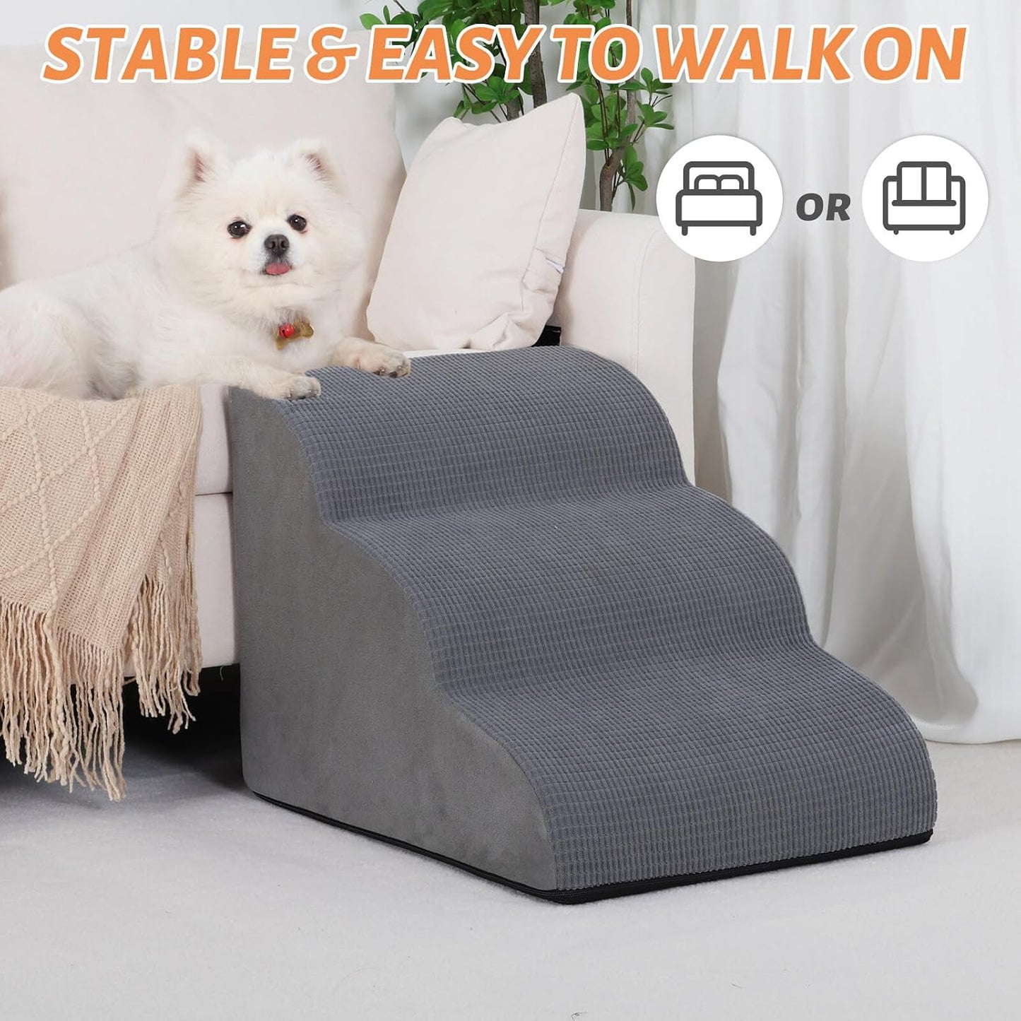 Aodisman Pet Steps – Thoughtful Gift for Senior Dog Owners, Soft Foam Sofa Climber