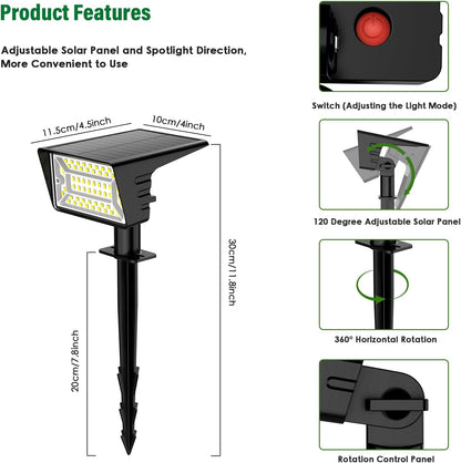 Aogek Solar Spot Lights 4 Pack — Single Push Button, Clean Line Design and Uncluttered Wire-Free Installation