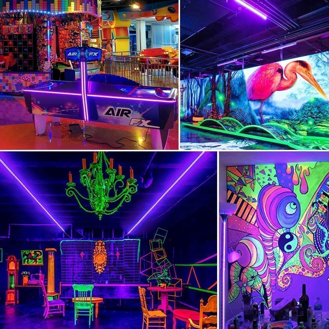 Aogiftr UV Blacklight Strip with Remote – Unique Birthday Gift for Her Glow Party Host, 12V Flexible Glow Strip