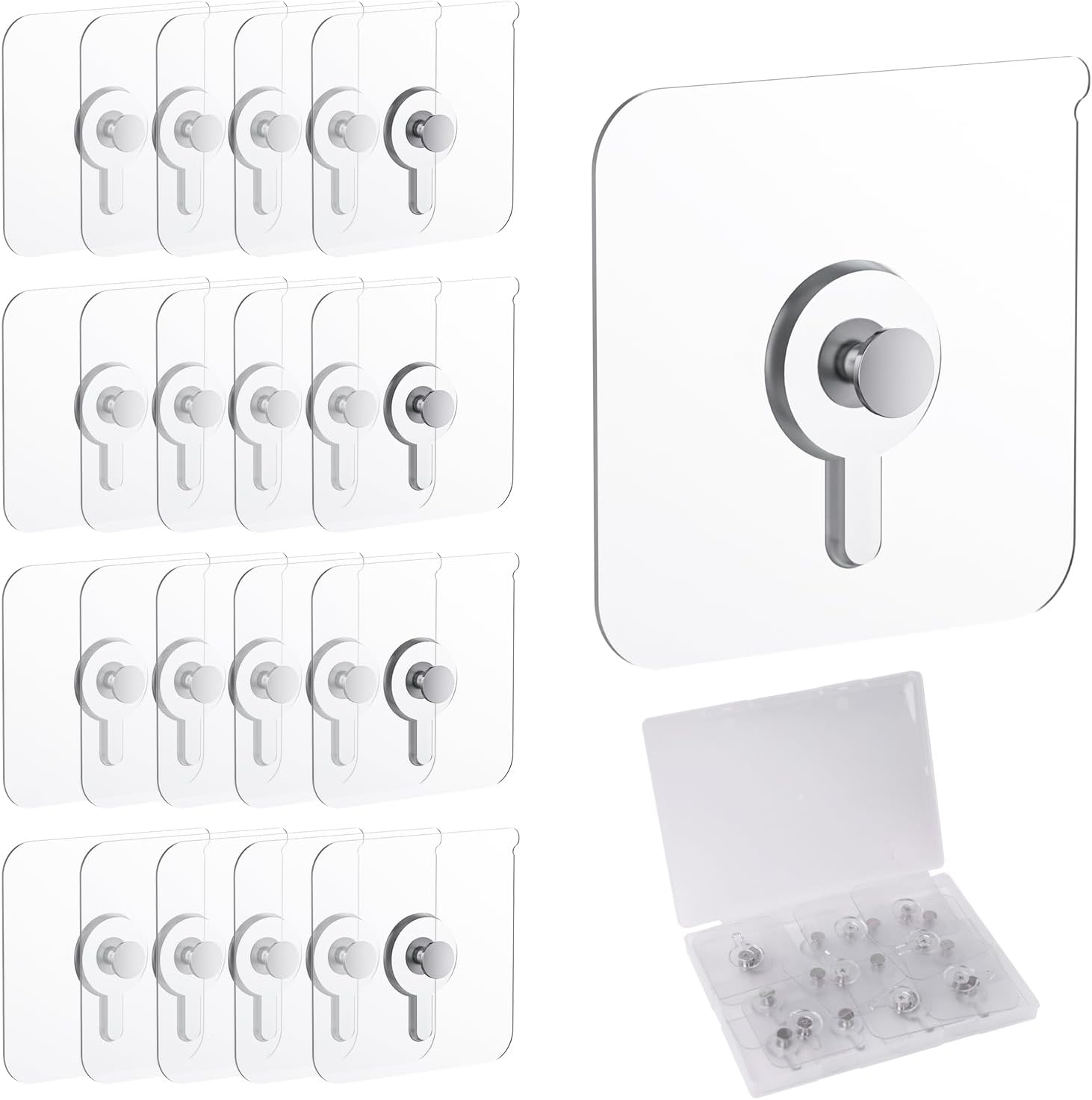 AOKWIT Adhesive Picture Hooks – Clean Minimalist Wall Display, Transparent No-Drill Hangers for Framed Prints