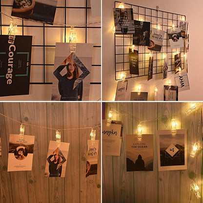 AOSTAR Minimalist Photo Clip String Lights – Clean Warm White Display, 10FT Uncluttered LED Line