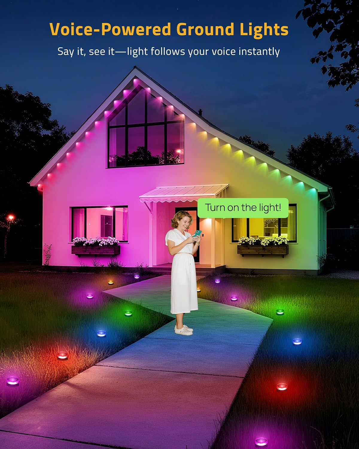 Aoycocr Christmas Pathway Lights – Flameless 50FT Smart Walkway Lights Safe for Kids, Pets, and Yards
