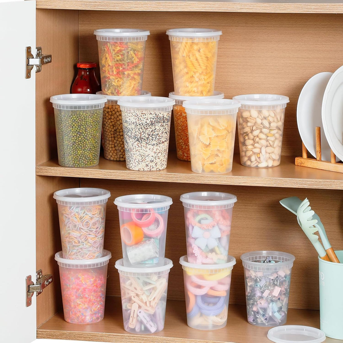 AOZITA 32 oz Rectangular Reusable Food Containers – Worry-Free Lunch Storage for Soupy Noodles, Sides and Kids' Weekly Meal Plans