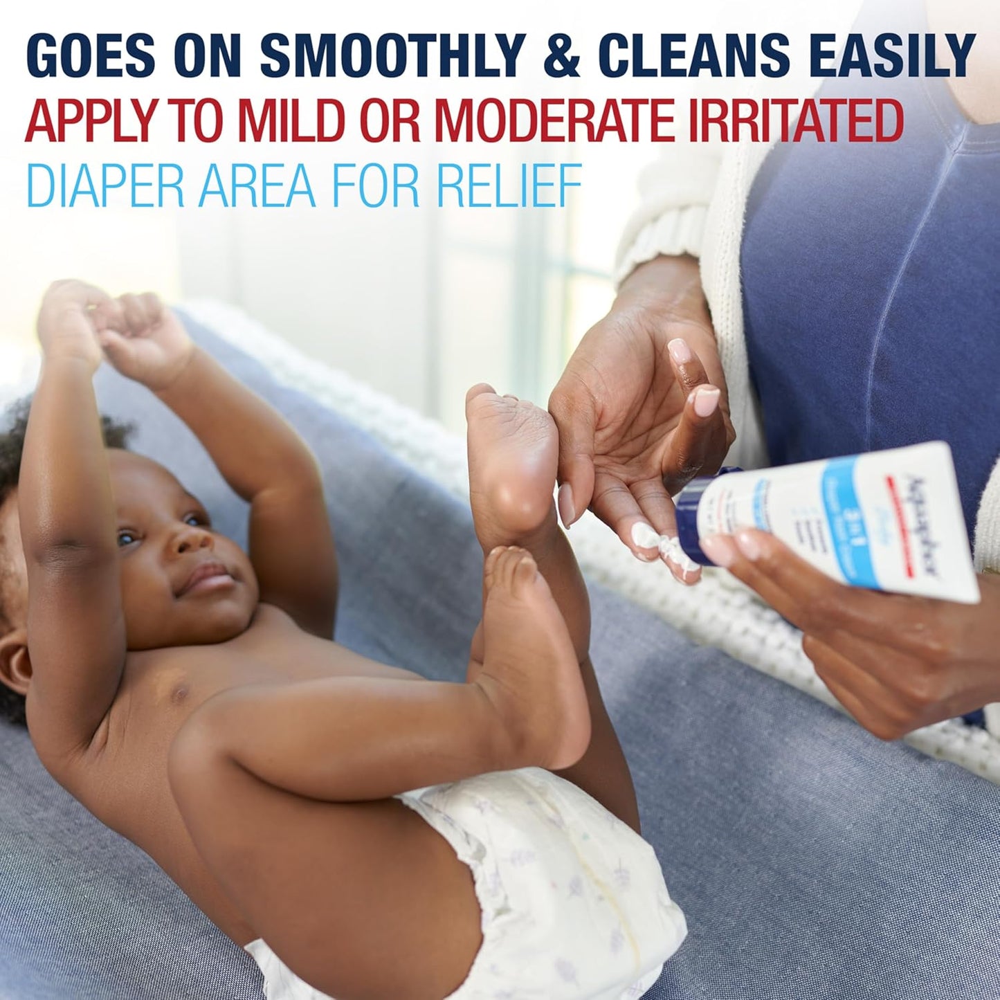Aquaphor Baby Diaper Rash Cream – Soothing Diaper Area Care Ritual for Calming Redness and Irritation, Pack of 3