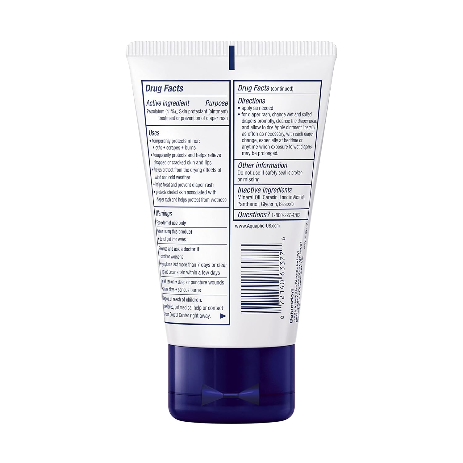 Aquaphor Baby Healing Ointment – Preservative Free Ointment for Diaper Rash and Chapped Skin Relief