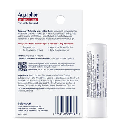 Aquaphor Lip Repair Stick with Coconut Oil and Shea Butter – Thoughtful Self-Care Gift for Her Birthday or Valentine's Day