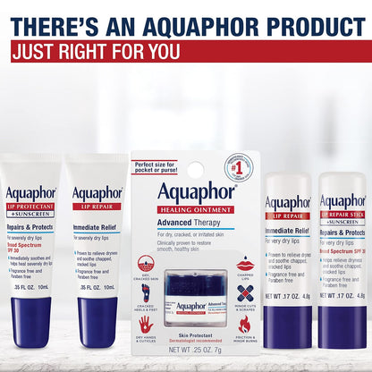 Aquaphor Lip Repair Stick with Jojoba Oil and Shea Butter – Thoughtful Stocking Stuffer Gift for Mom, Fragrance-Free 4-Pack