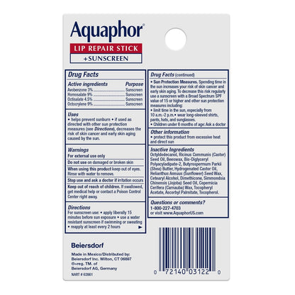 Aquaphor Lip Repair Stick with SPF 30 – Dermatologist Recommended Lip Care Gift for Mom on Mother's Day and Birthdays