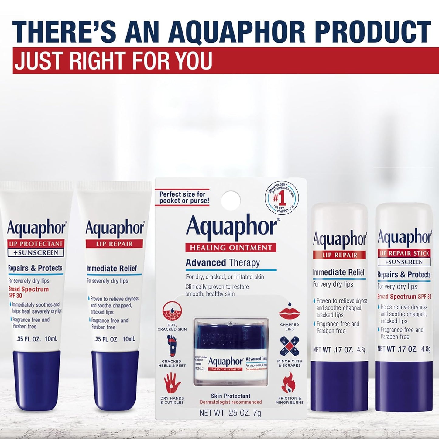 Aquaphor Lip Repair Stick with SPF 30 – Dermatologist Recommended Lip Care Gift for Mom on Mother's Day and Birthdays