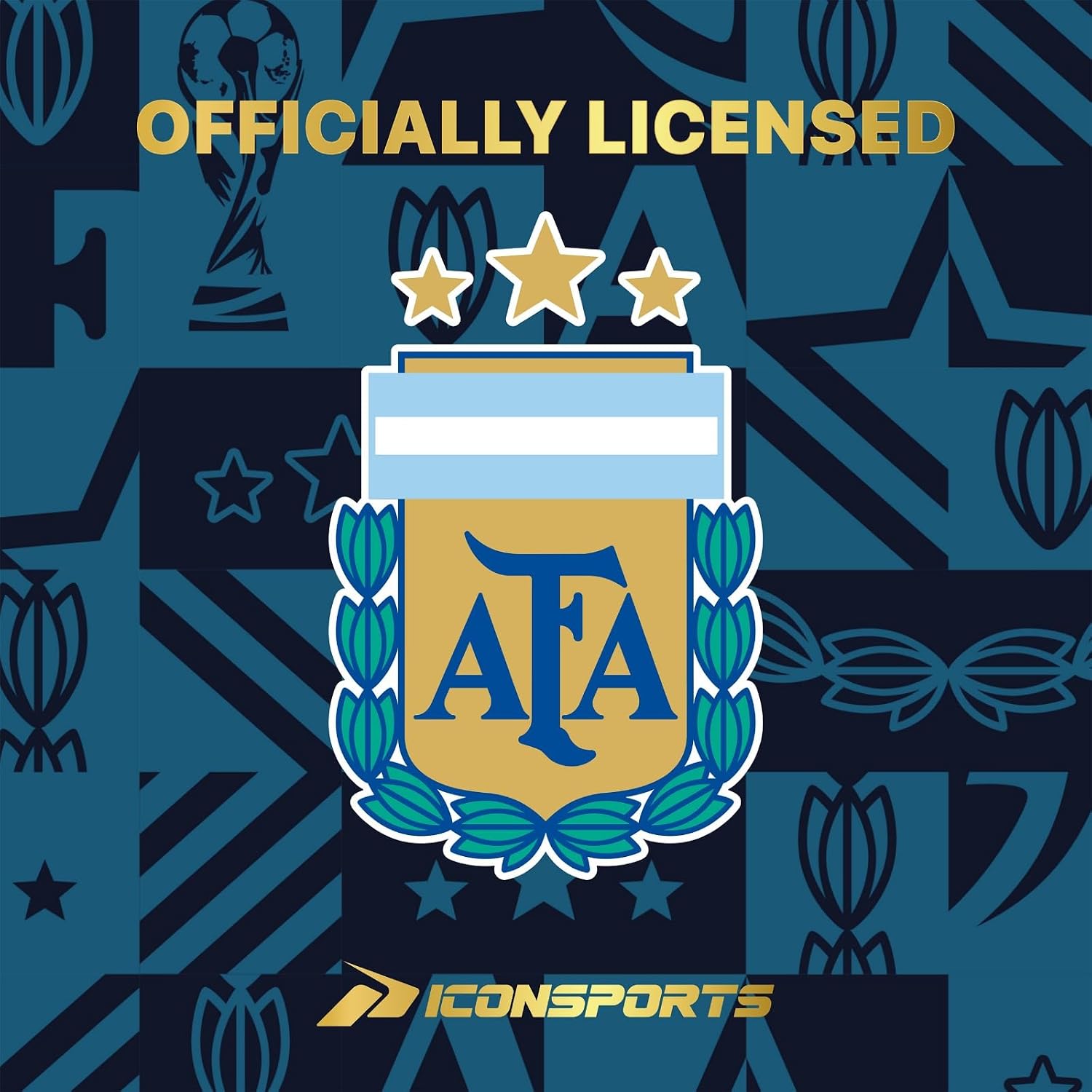 argentina team logo, official team colors, and messi #10 graphic printed on panel