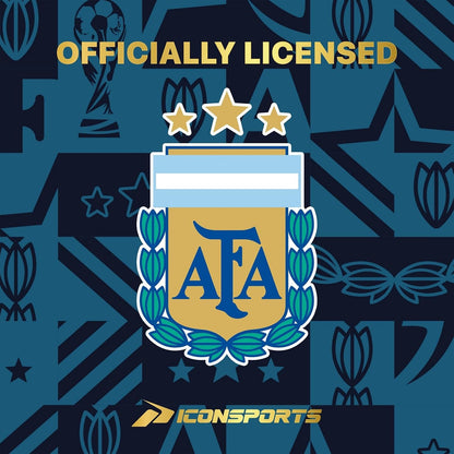 argentina team logo, official team colors, and messi #10 graphic printed on panel