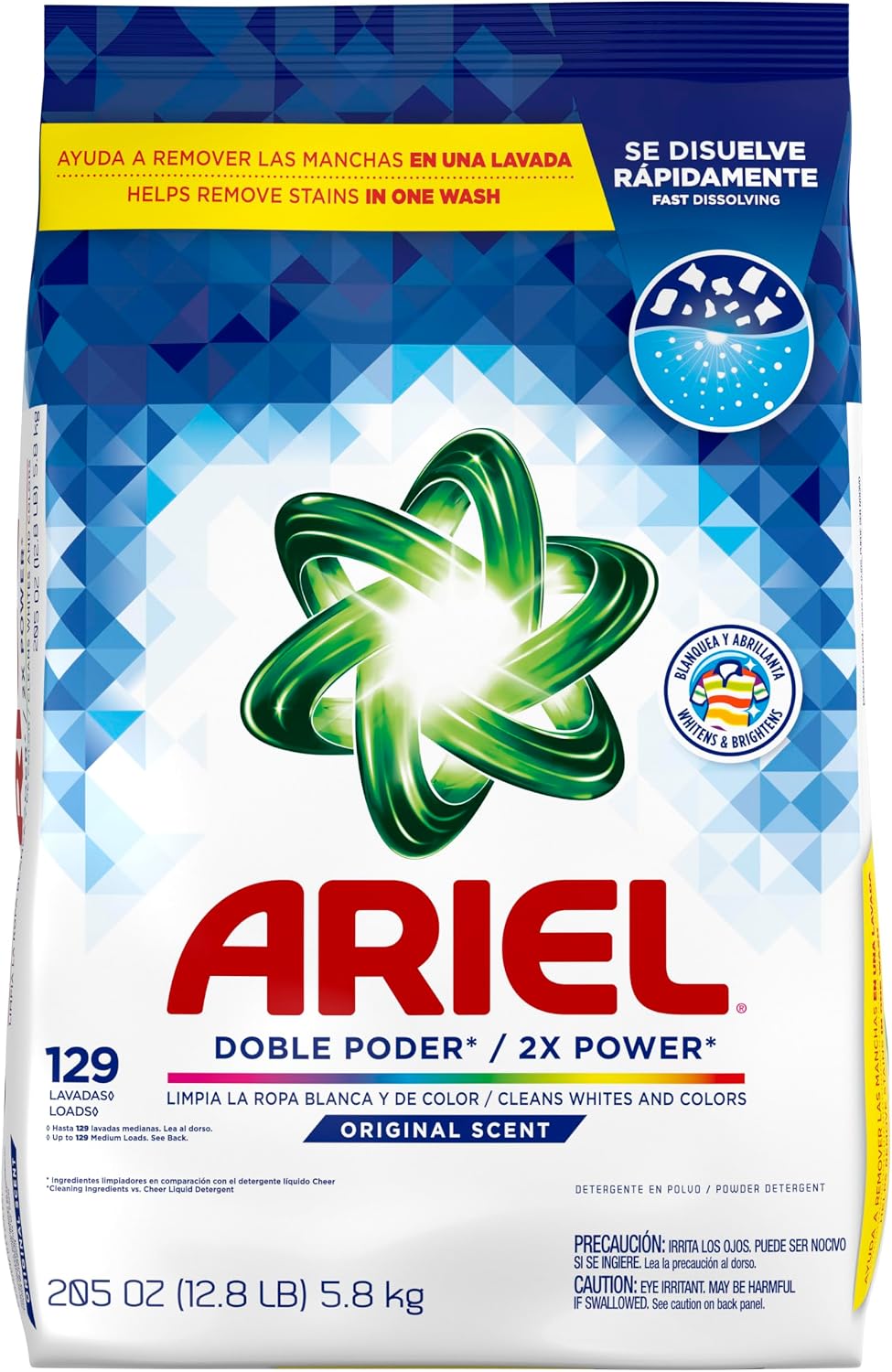 Ariel Original Scent Powder Detergent for Active Kids and Large Families, 2X Cleaning Power 5.8 kg