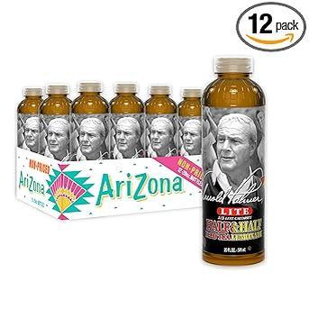 AriZona Arnold Palmer Half and Half - 16 Fl Oz (12 Pack) Real Brewed Black Tea Lemonade Blend for Calming Afternoon Wind-Down