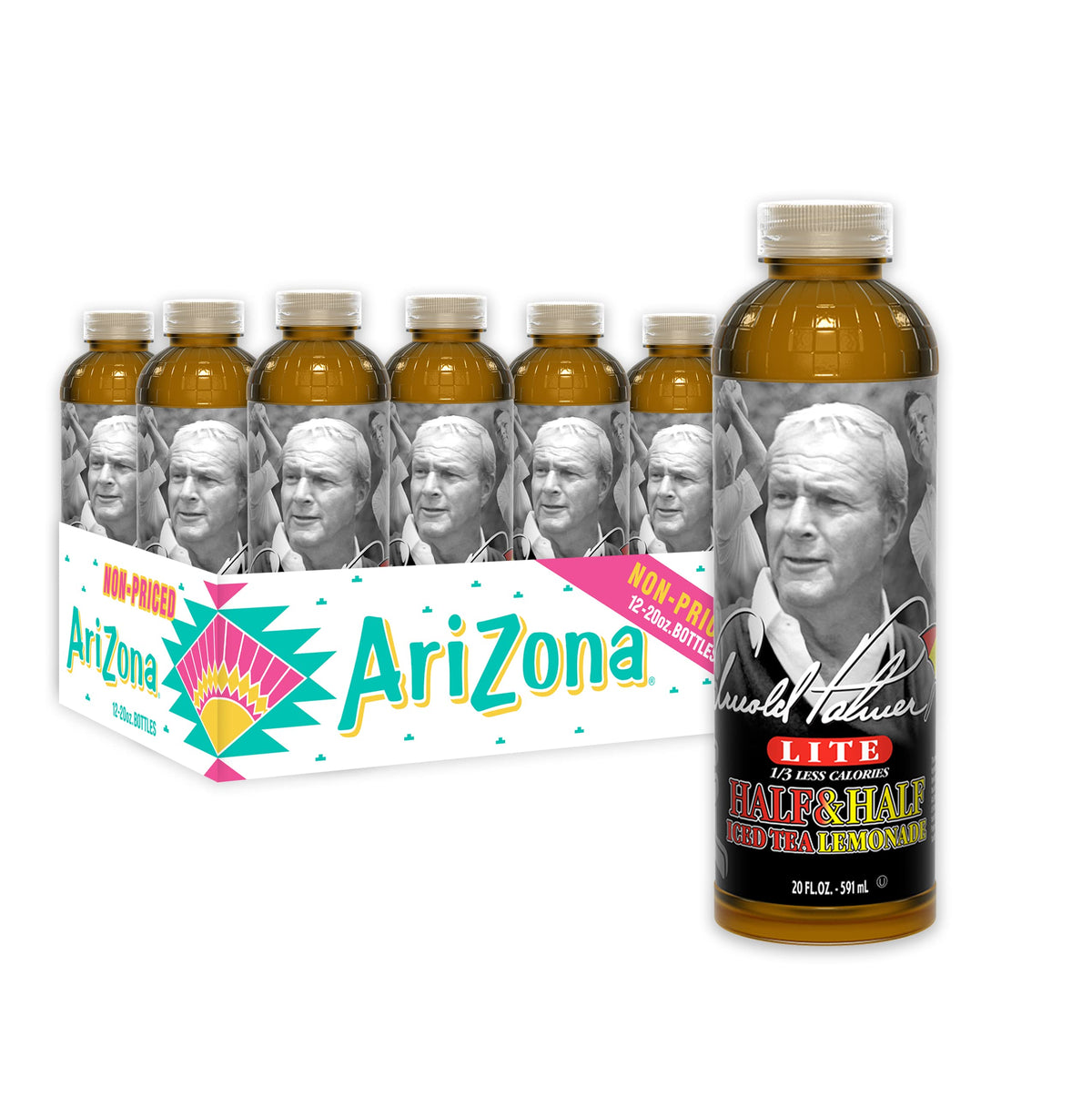 AriZona Arnold Palmer Half and Half, 20 Fl Oz (Pack of 12)