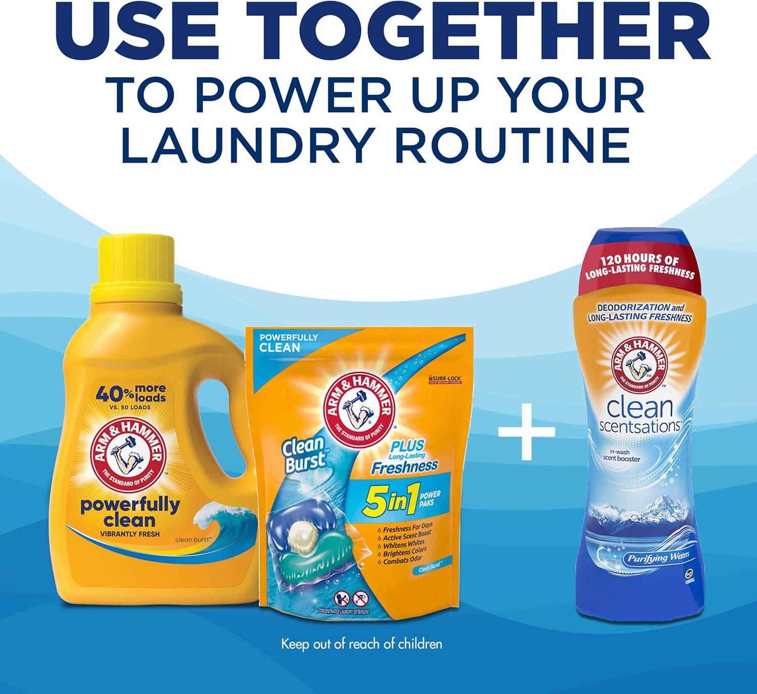 ARM & HAMMER Clean Burst Liquid Laundry Detergent for Long-Lasting Fresh Scent, 170 fl oz Linen Infusion