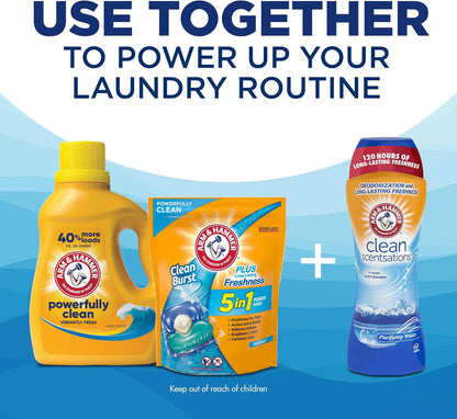 ARM & HAMMER Clean Burst Liquid Laundry Detergent for Long-Lasting Fresh Scent, 170 fl oz Linen Infusion